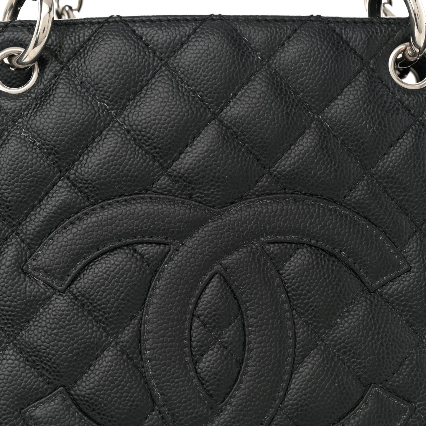 Caviar Quilted Grand Shopping Tote GST Black
