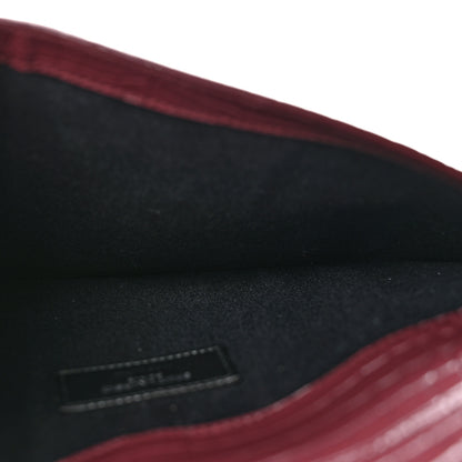 Saint Laurent Calfskin Crocodile Embossed Uptown Monogram Clutch Rouge Legion 5 of 12