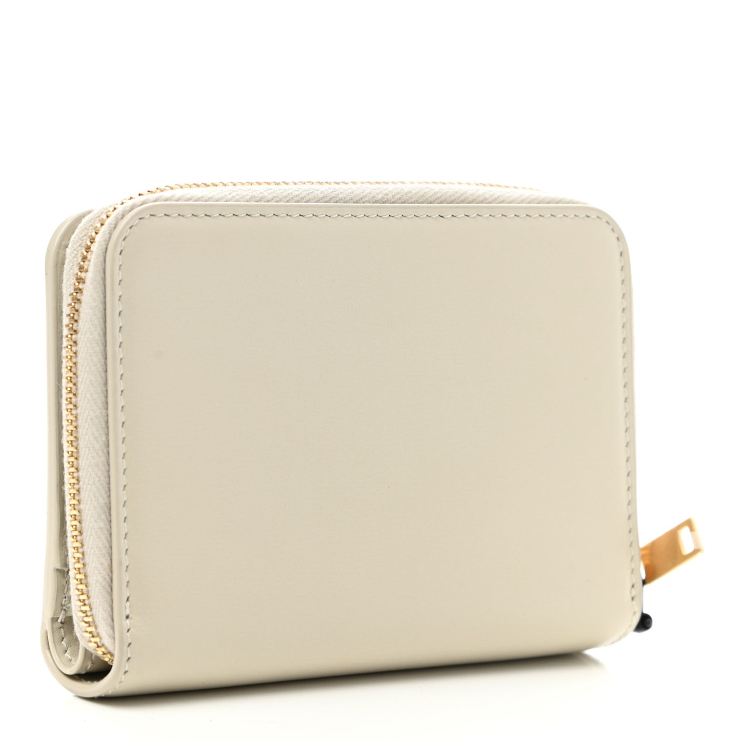 Calfskin Compact Zip Around Wallet Crema Soft