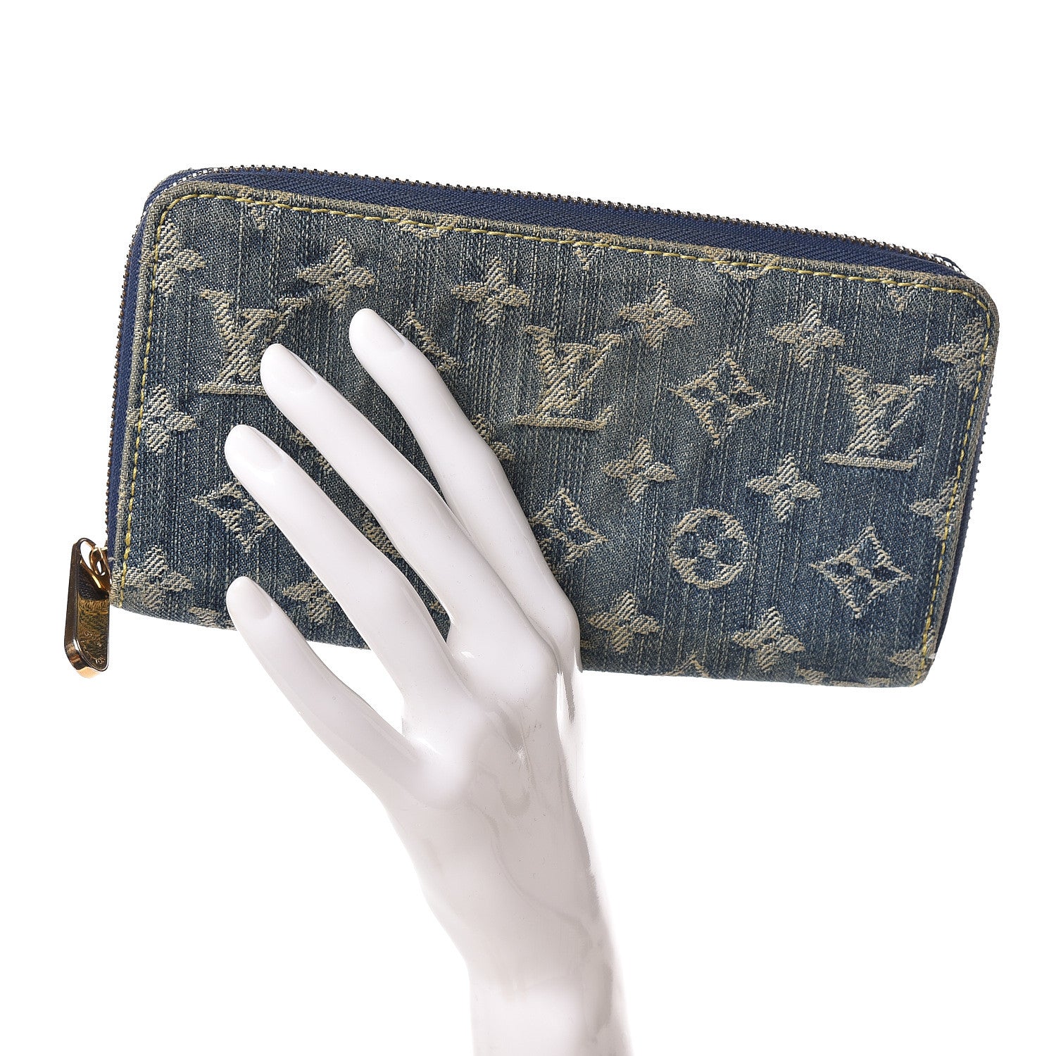 Louis Vuitton Monogram Denim Zippy Wallet Blue 2 of 11