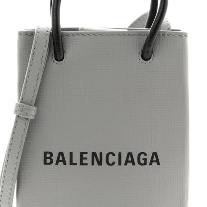 Balenciaga Squared Calfskin Logo Shopping Phone Holder Bag Balenciaga Grey 8 of 11