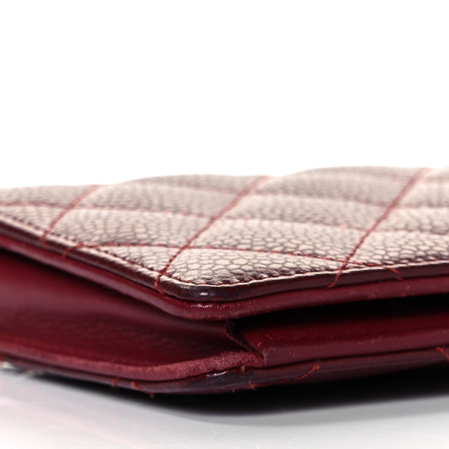 Caviar Quilted Yen Wallet Red