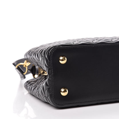 Louis Vuitton Lambskin Quilted Flower Capucines PM Black 8 of 10