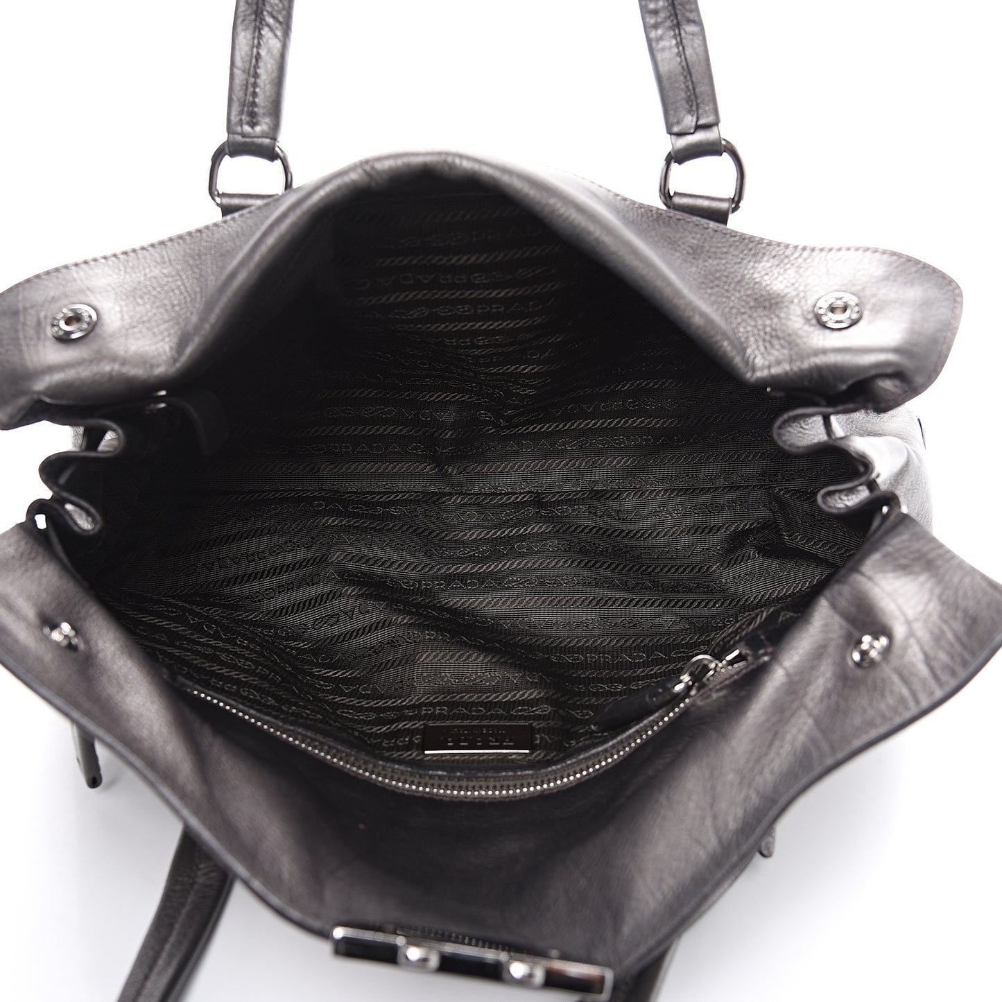 Metallic Buffalo Easy A Foldover Pushlock Satchel Dark Grey