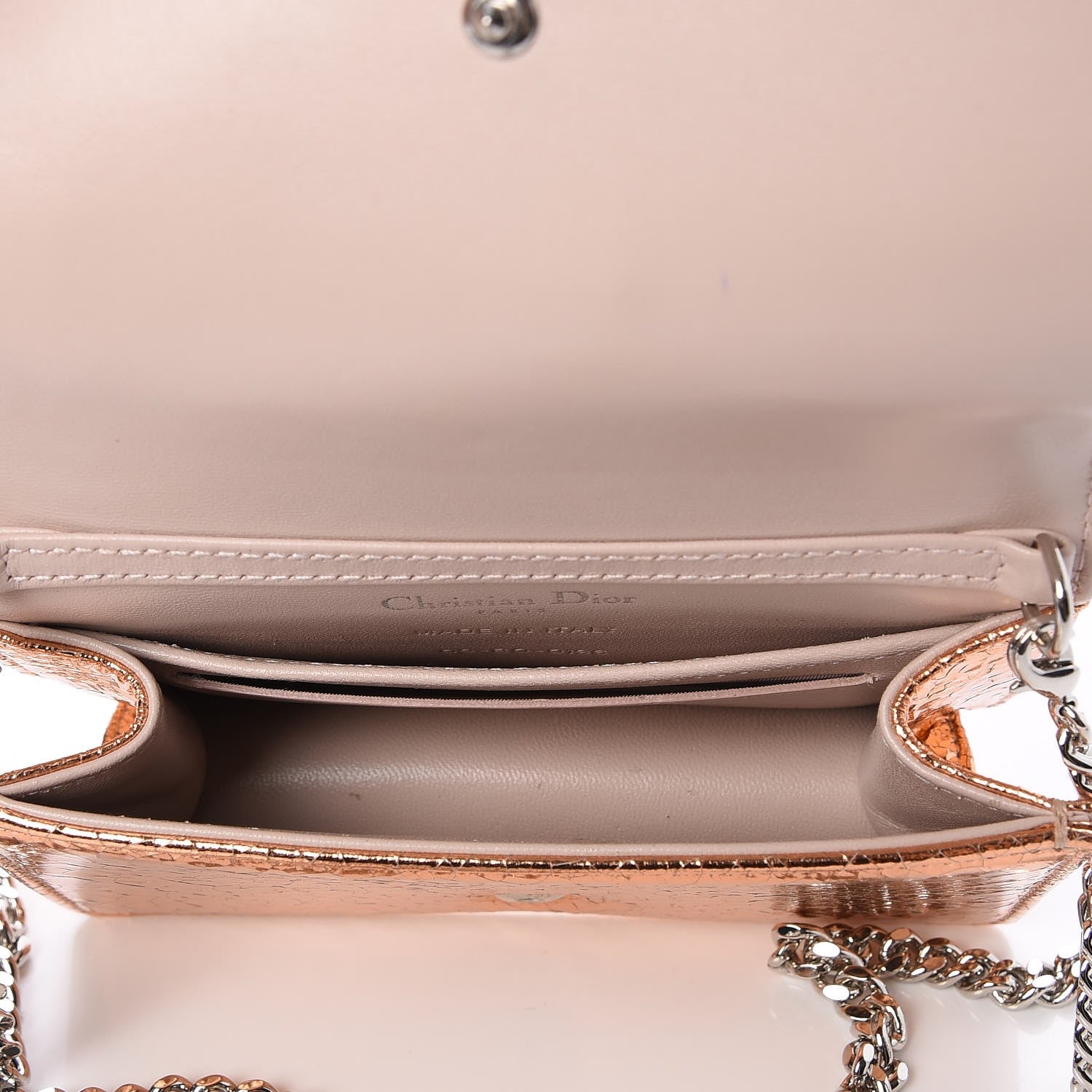 Christian Dior Ceramic Effect Deerskin Baby Diorama Flap Bag Gold 5 of 7