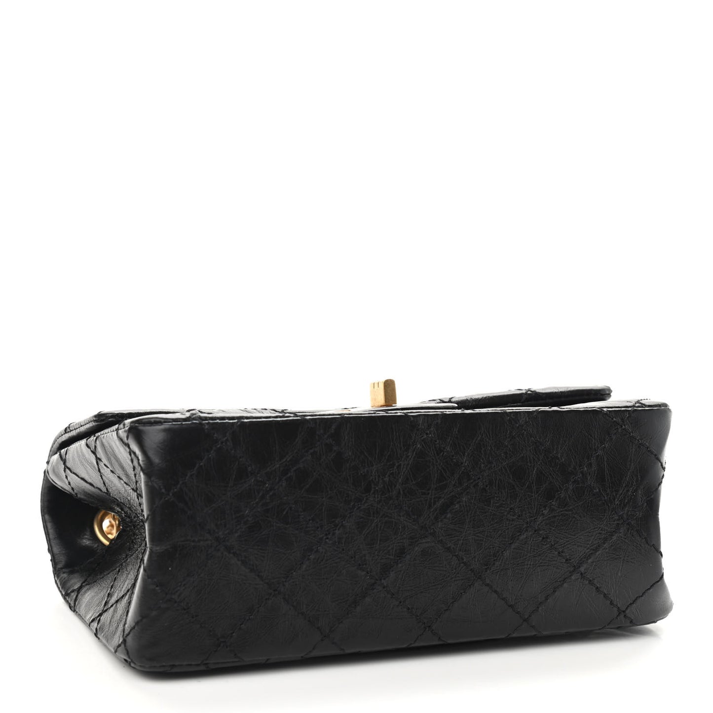Aged Calfskin Quilted 2.55 Reissue Mini Flap Black