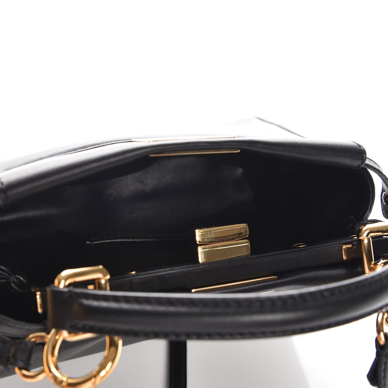 Fendi Nappa Mini Peekaboo Iconic Satchel Black 7 of 10