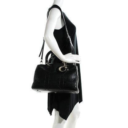 Christian Dior Lambskin Cannage Granville Polochon Black 2 of 8