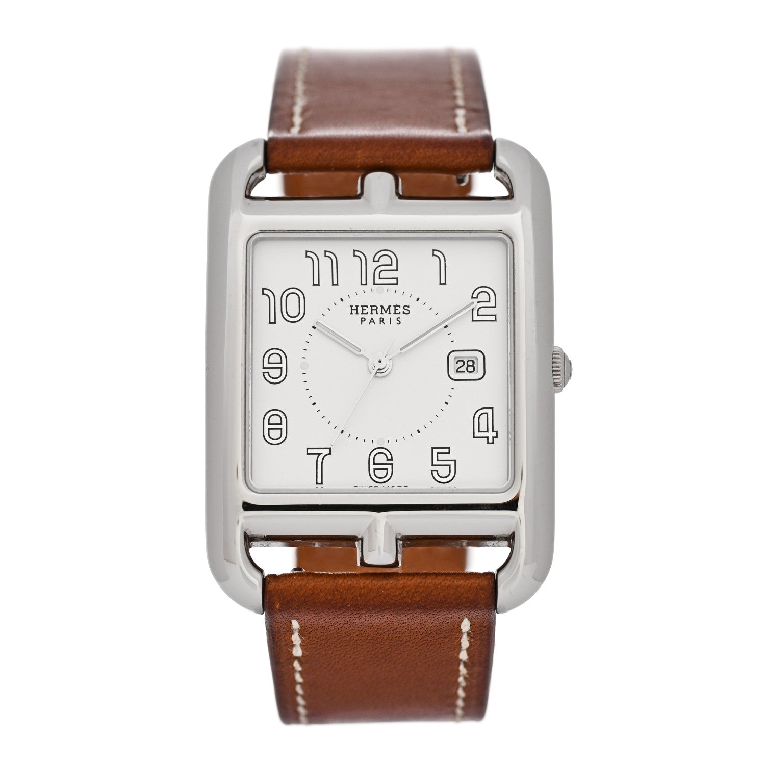 Hermes Stainless Steel Barenia 29mm Cape Cod Quartz Watch Fauve 1 of 5