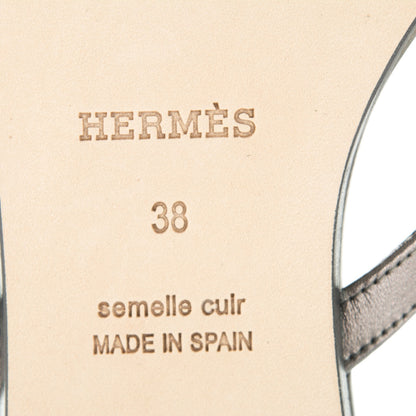 Hermes Nappa Calfskin Corfou Sandals 38 Canon De Fusil Argent 6 of 7