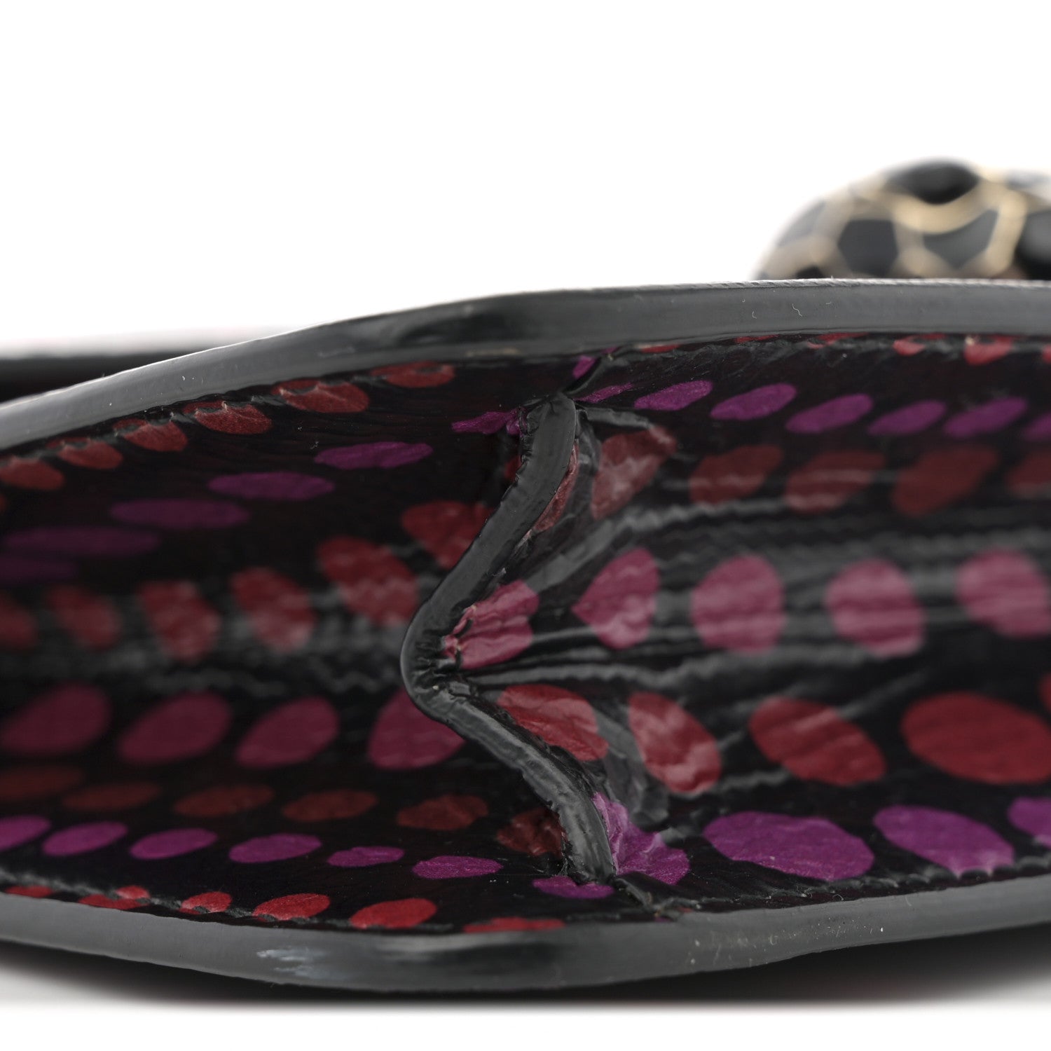 Bulgari Calfskin Snakeskin Printed Polka Dot Serpenti Forever Crossbody Bag Multicolor 7 of 9