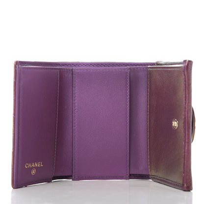 Chanel Iridescent Lambskin Small Quilted Flap Wallet Purple 5 of 8