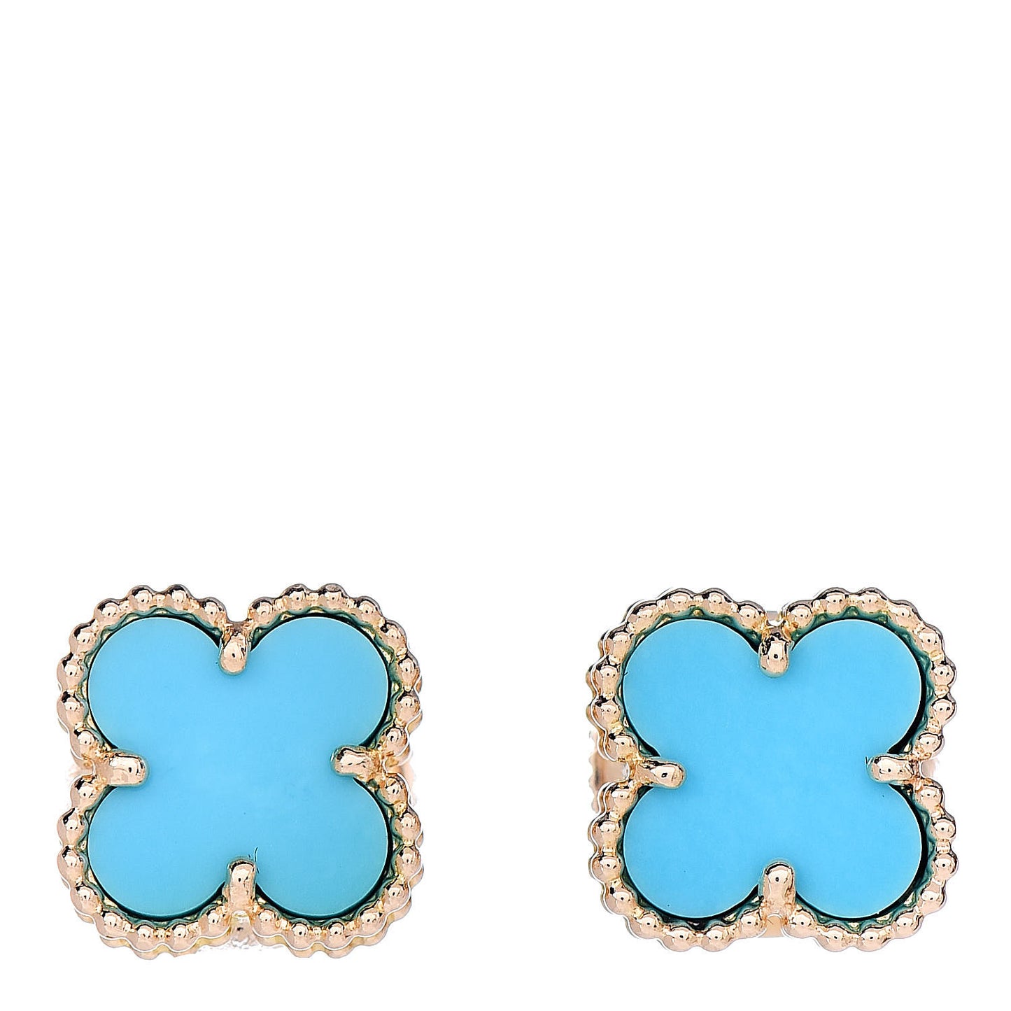 18K Yellow Gold Turquoise Sweet Alhambra Earrings