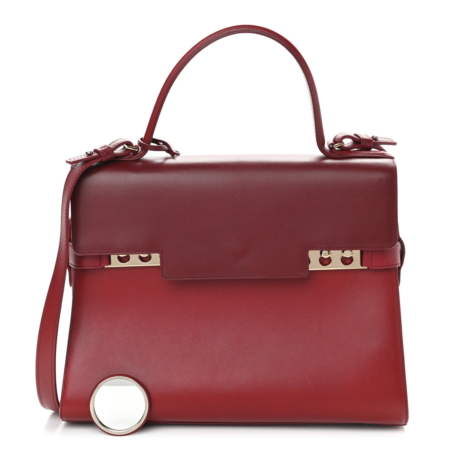 Delvaux Calfskin GM Tempete Satchel Red 1 of 11