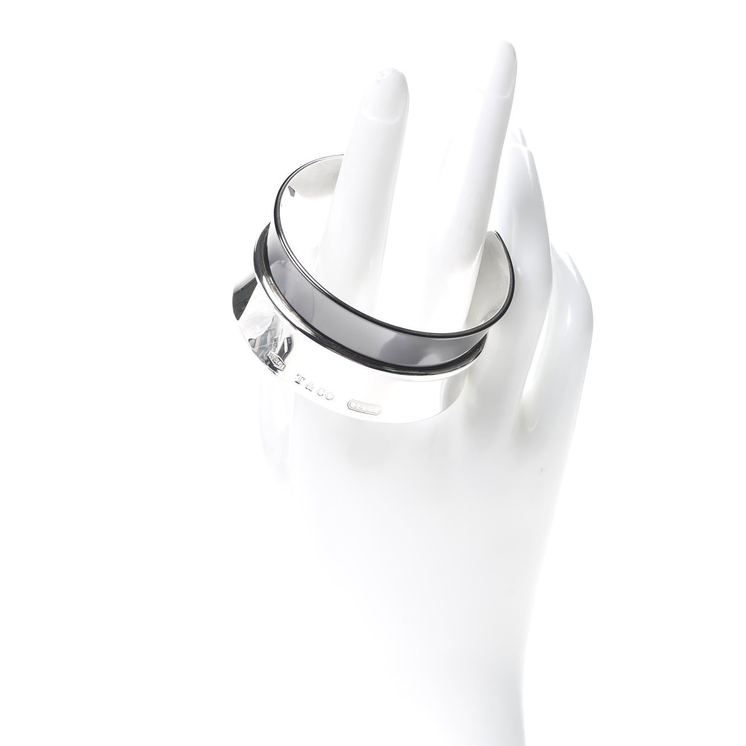 Tiffany Sterling Silver Titanium 1837 Wide Cuff Bracelet 2 of 5