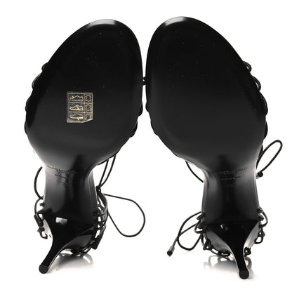Saint Laurent Calfskin Babylone 90 Ankle Wrap Sandals 39 Black 5 of 8