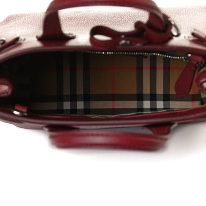 Burberry Grainy Calfskin House Check Baby Banner Tote Crimson 4 of 11