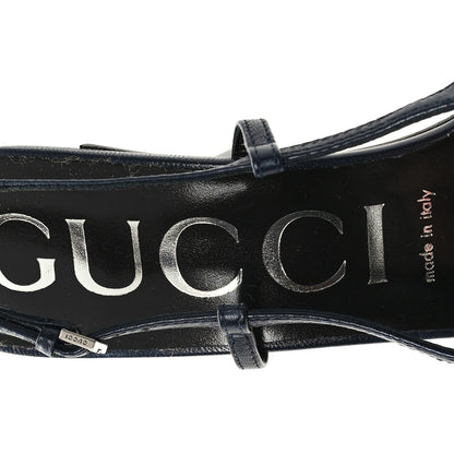 Gucci GG Monogram Malaga Kid Crystal Square G 75mm Slingback Pumps 38 Beige Blue 8 of 9