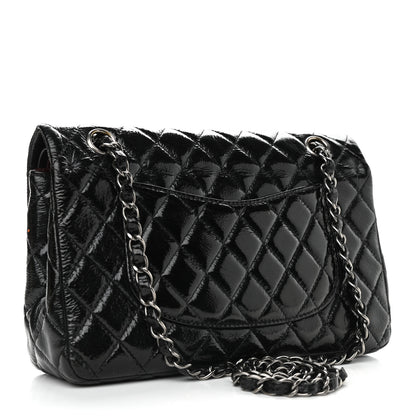 Chanel Distressed Patent Quilted Medium Double Flap Black 3 of 12