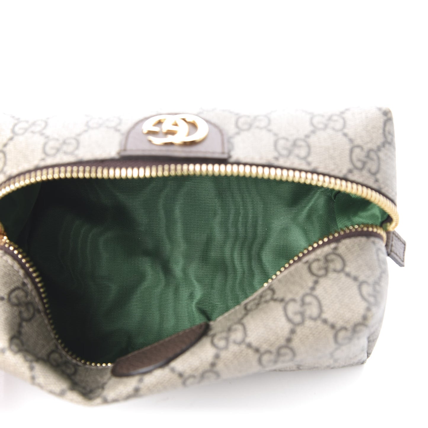 Soft GG Supreme Monogram Calfskin Medium Ophidia Cosmetic Case Beige Ebony New Acero