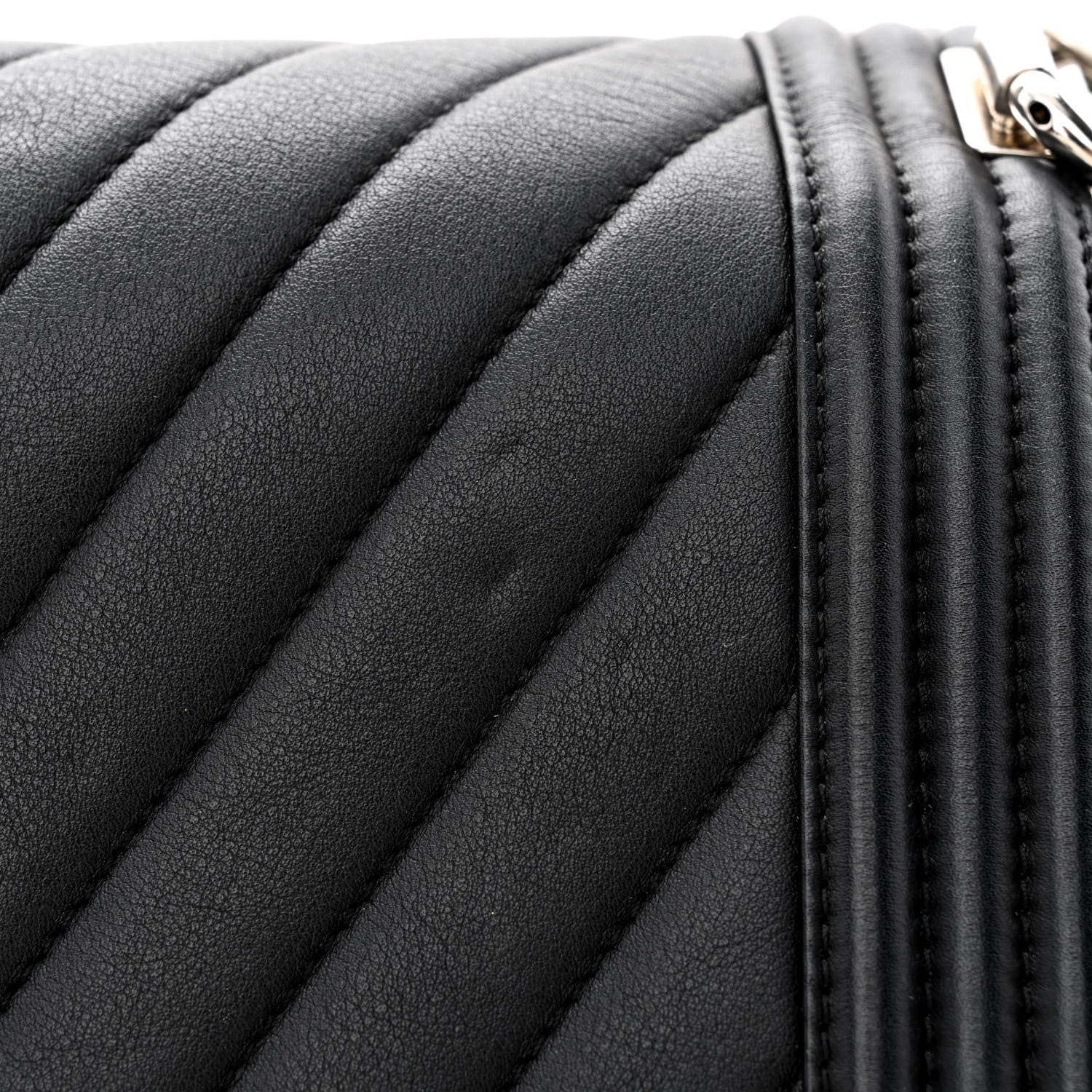 Chanel Calfskin Chevron Quilted Medium Boy Flap Black 12 of 12