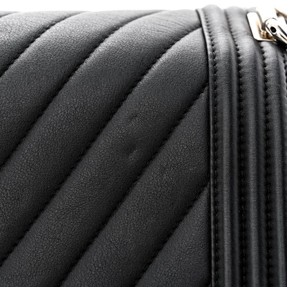 Chanel Calfskin Chevron Quilted Medium Boy Flap Black 12 of 12