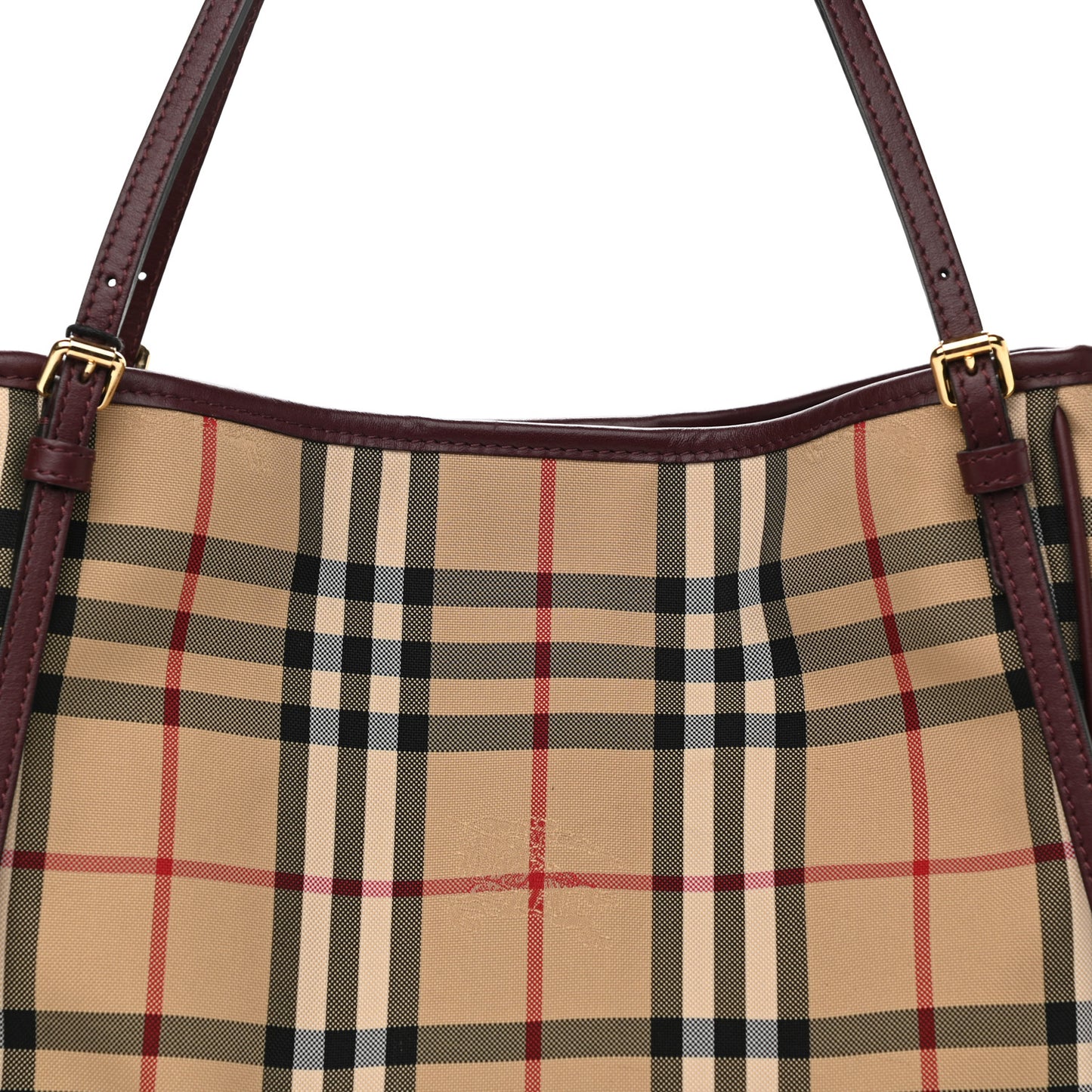 House Check Small Canterbury Tote Military Burgundy