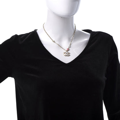 Chanel Resin Pearl Beaded CC Short Necklace Green White Pink 2 of 8