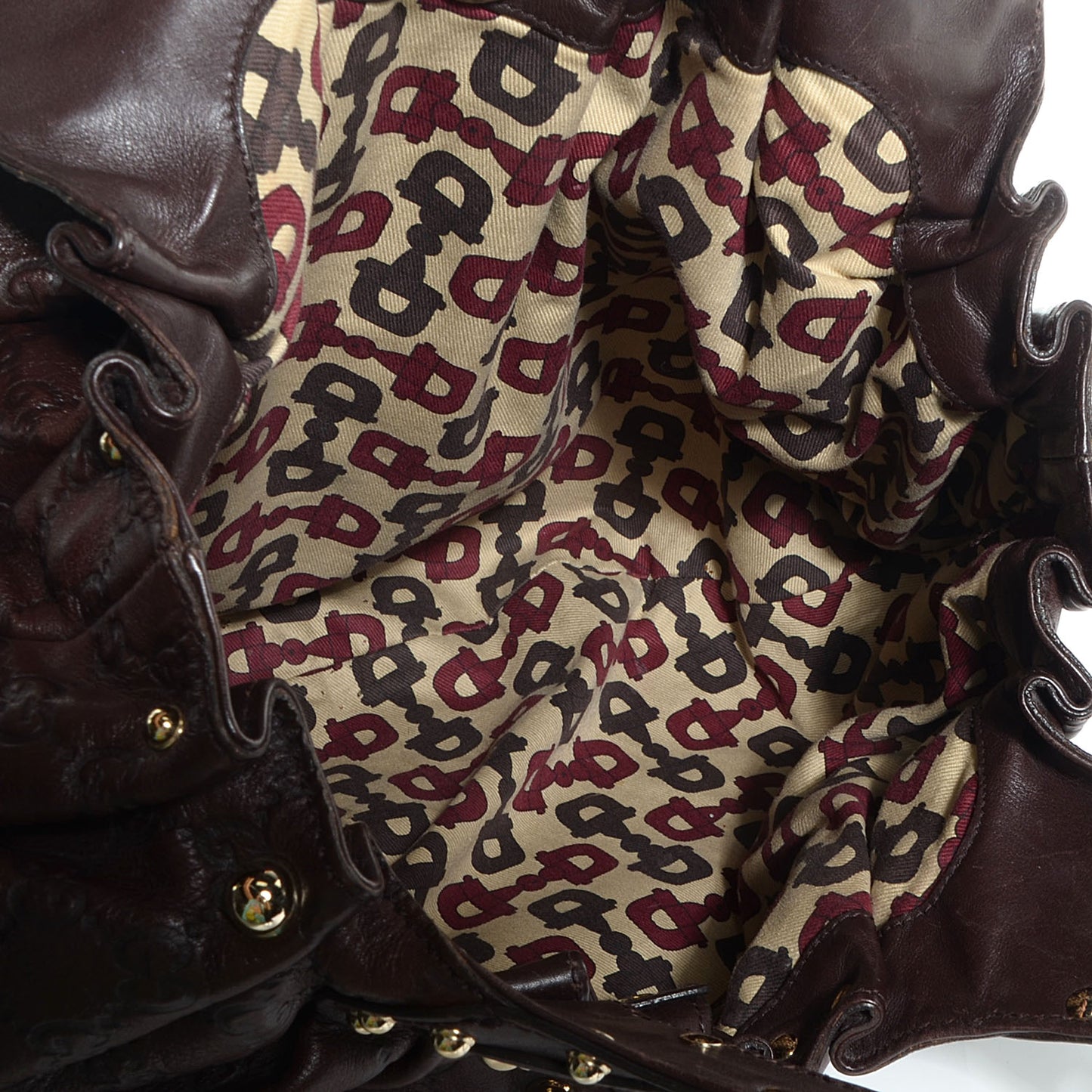 Guccissima Studded Pelham Shoulder Bag Brown