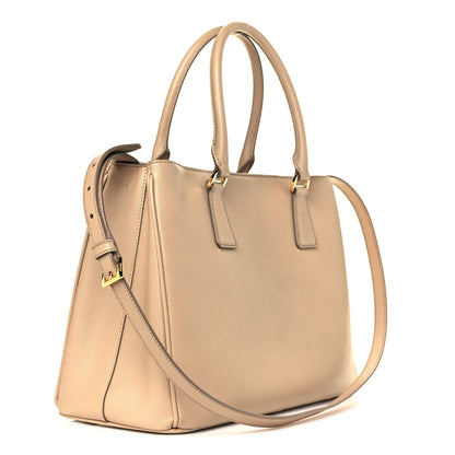 Prada Saffiano Lux Small Tote Sabbia 2 of 10