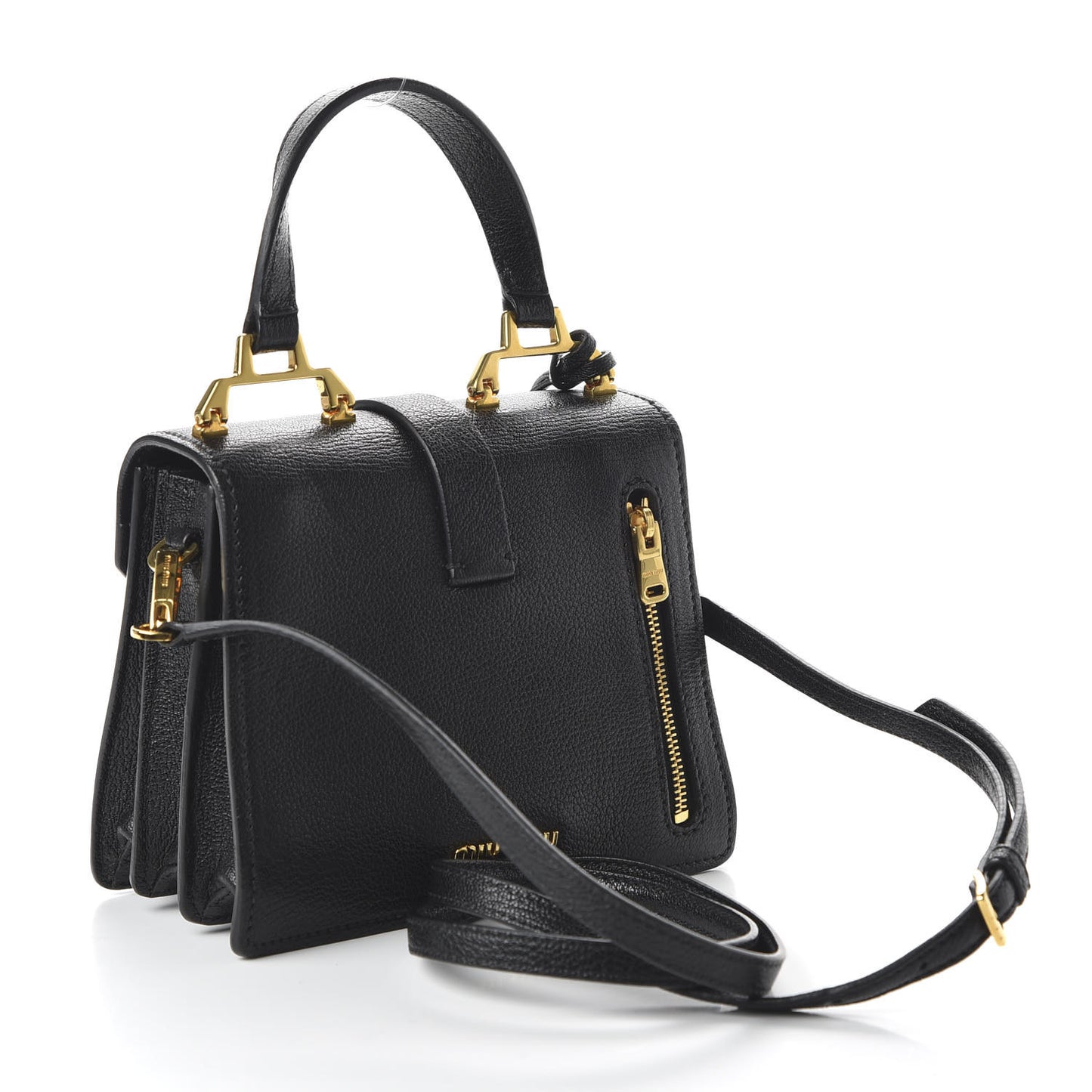 Goatskin Bandoliera Madras Shoulder Bag Black
