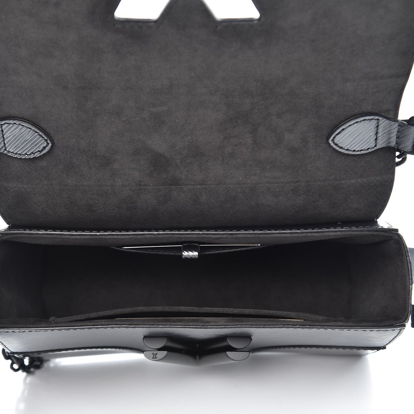 Epi Patent Twist Shoulder Bag MM Anthracite Nacre