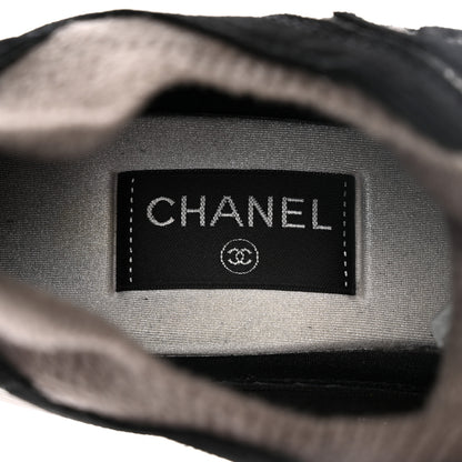 Chanel Fabric Suede Calfskin CC Sneakers 40.5 Grey Black 8 of 9