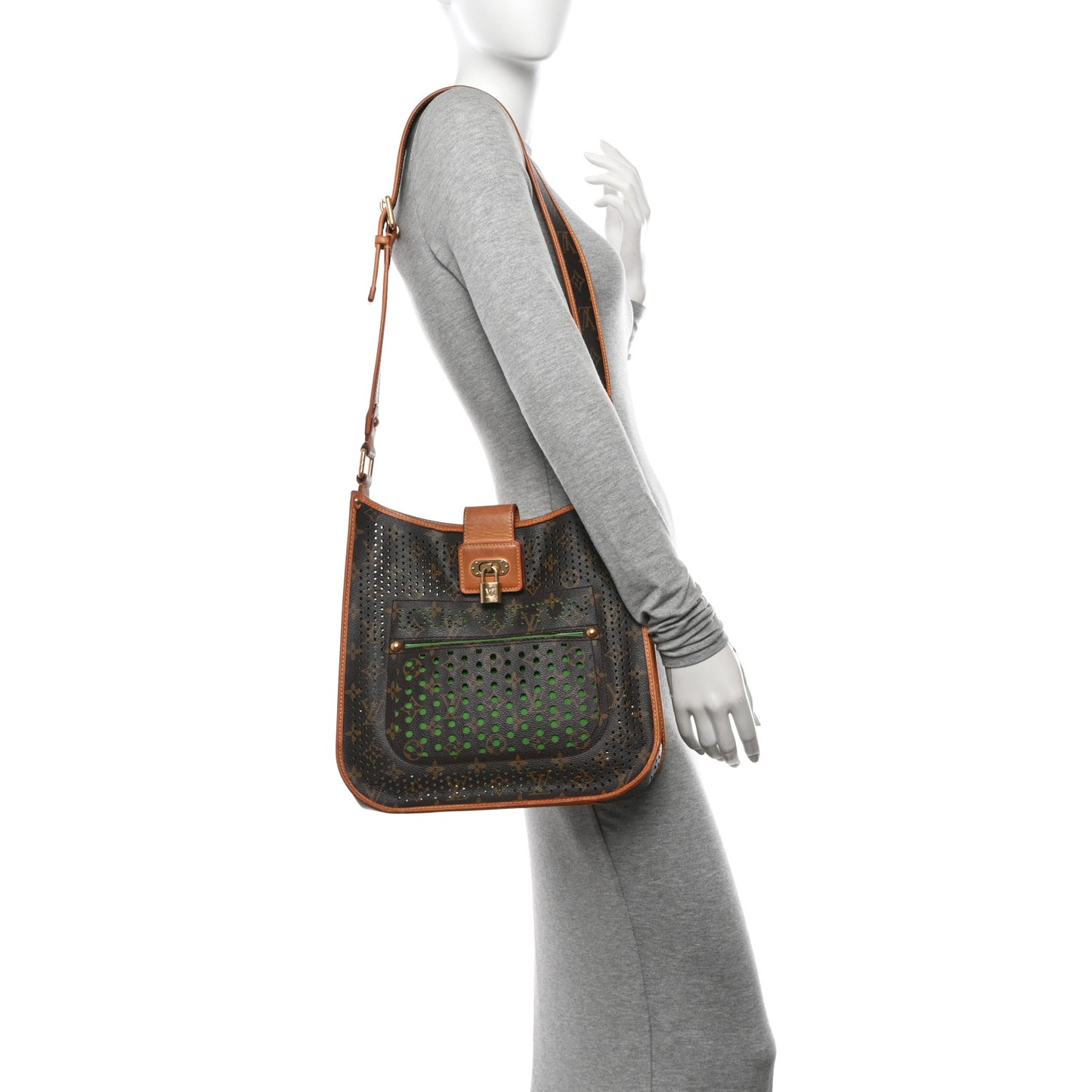 Monogram Perforated Musette Green