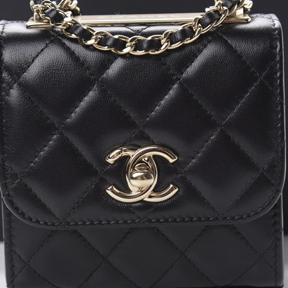 Chanel Lambskin Quilted Mini Trendy CC Chain Wallet Black 8 of 11