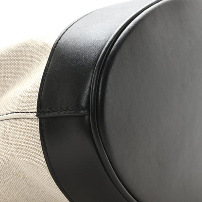 Salvatore Ferragamo Canvas Calfskin North South Charming Tote Natural Black 10 of 11