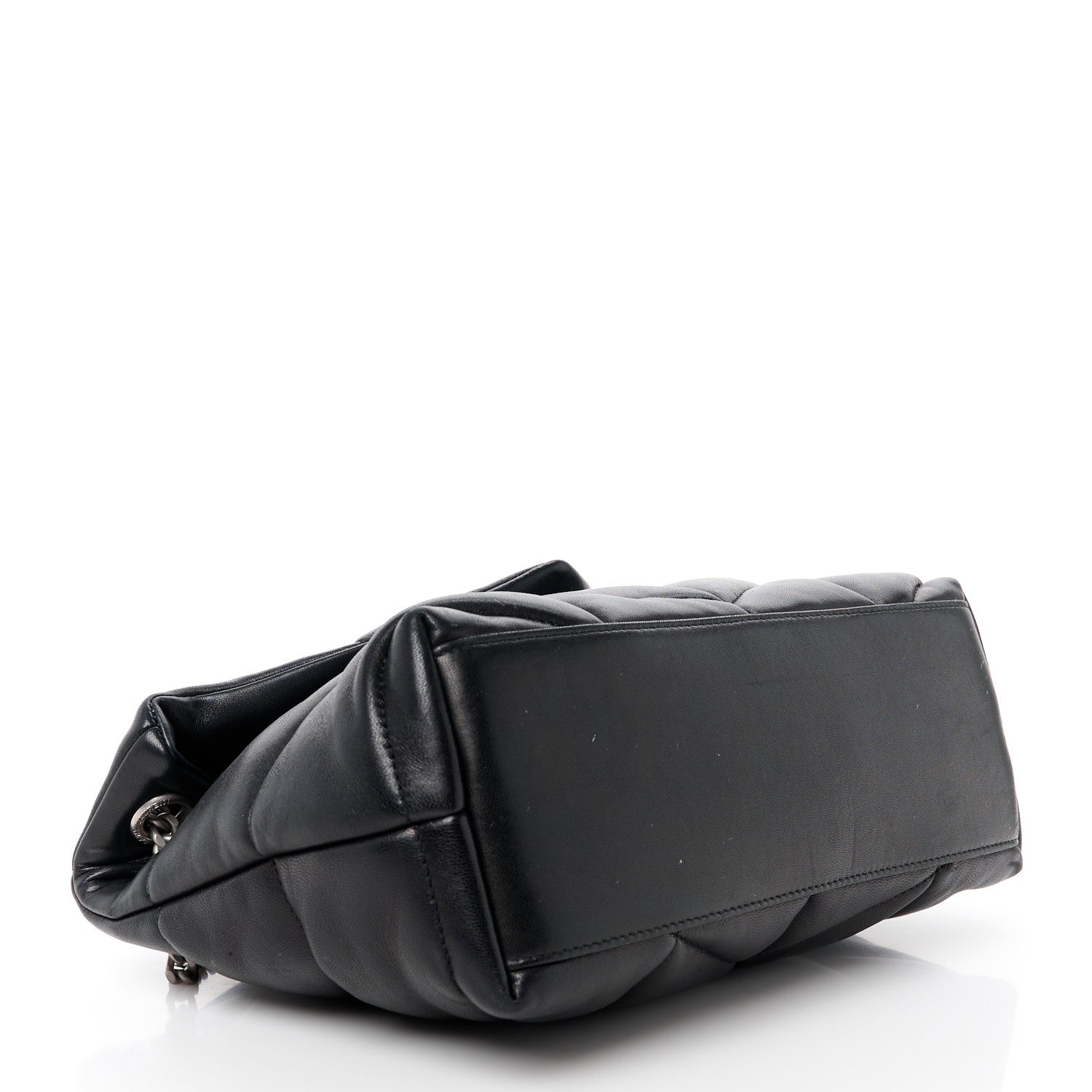 Saint Laurent Lambskin Quilted Small Loulou Puffer Monogram Chain Satchel Black 4 of 15