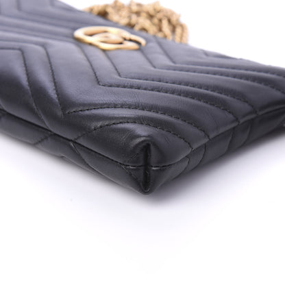 Gucci Calfskin Matelasse Mini GG Marmont Chain Bag Black 7 of 11