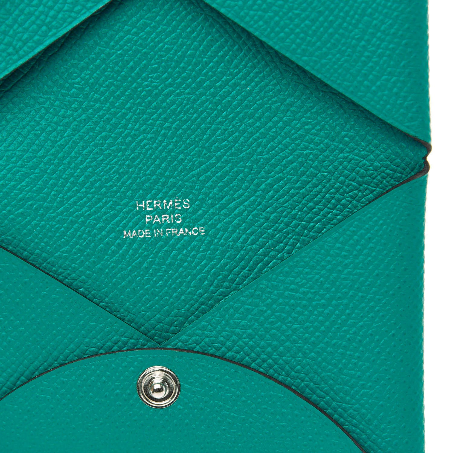 Hermes Epsom Calvi Card Case Bleu Paon 6 of 7