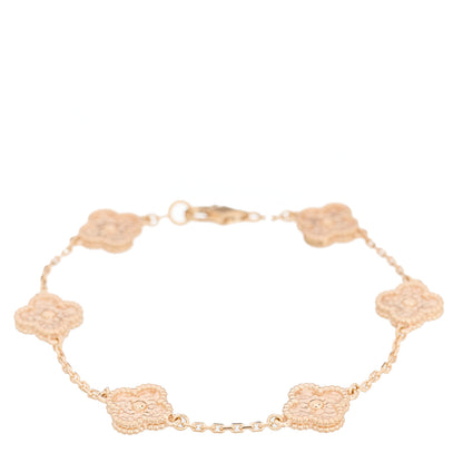 Van Cleef & Arpels 18K Rose Gold 6 Motifs Sweet Alhambra Bracelet 1 of 5