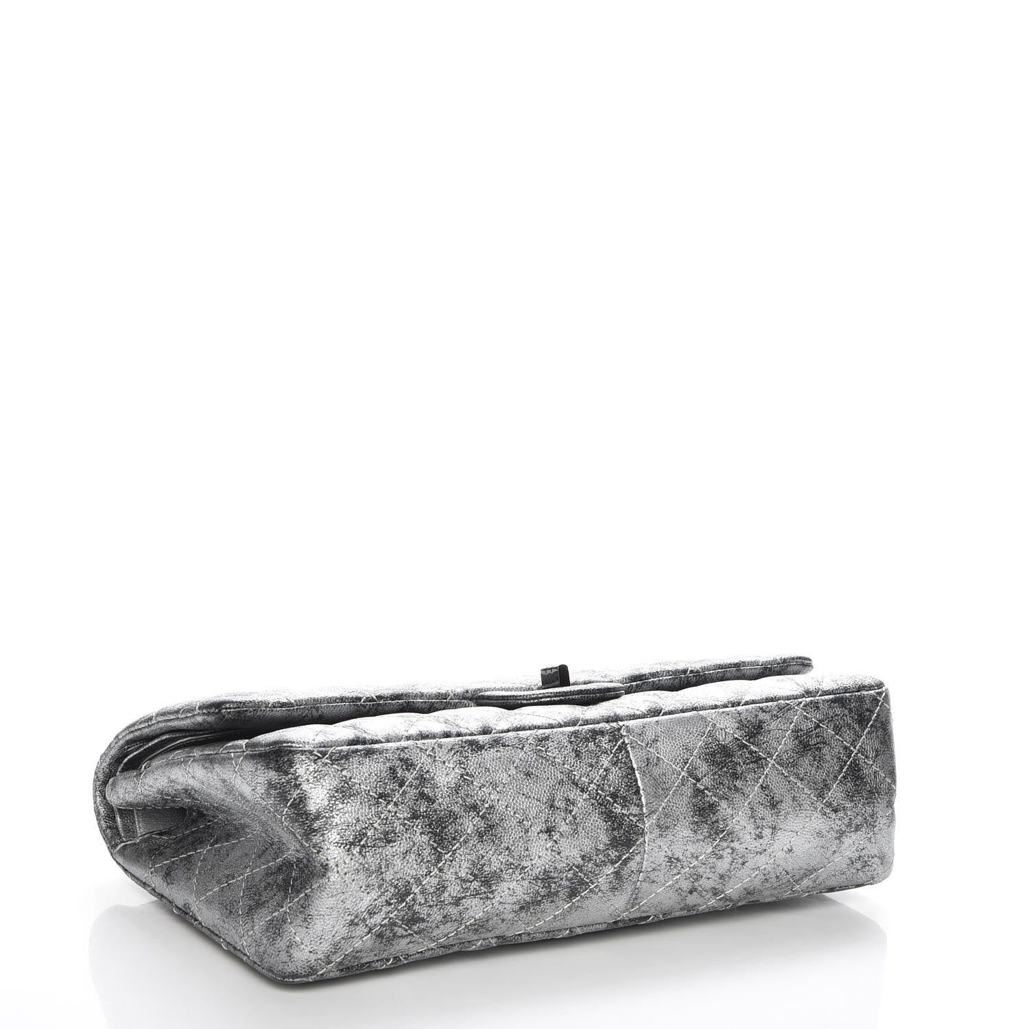 Chanel Metallic Caviar Quilted 2.55 Reissue 226 Flap Silver Black 4 of 12