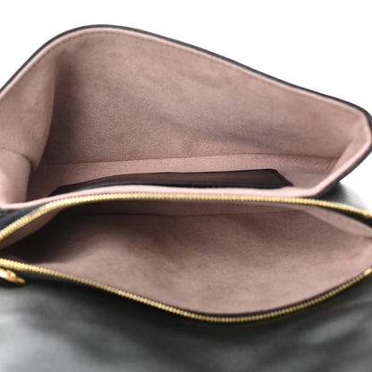 Louis Vuitton Lambskin Embossed Monogram Pochette Coussin Black 4 of 9