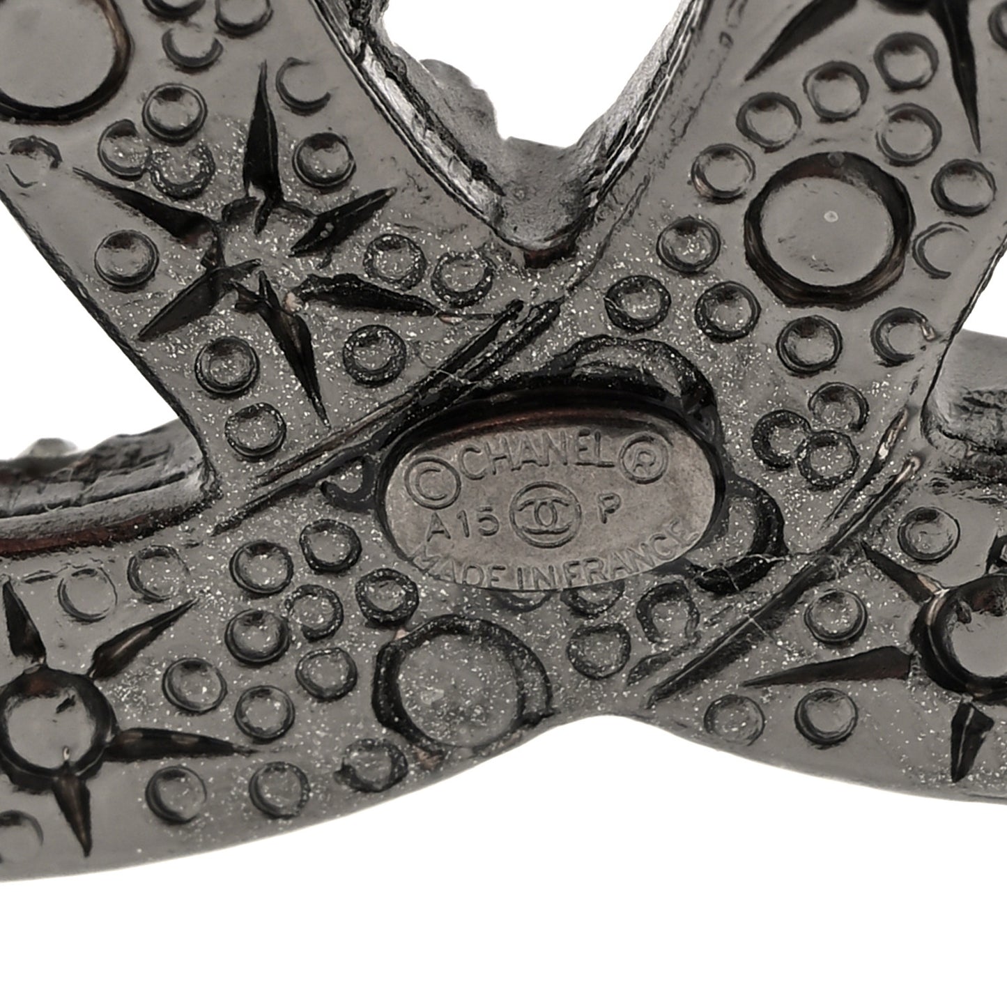 Swarovski Crystal Large CC Brooch Ruthenium