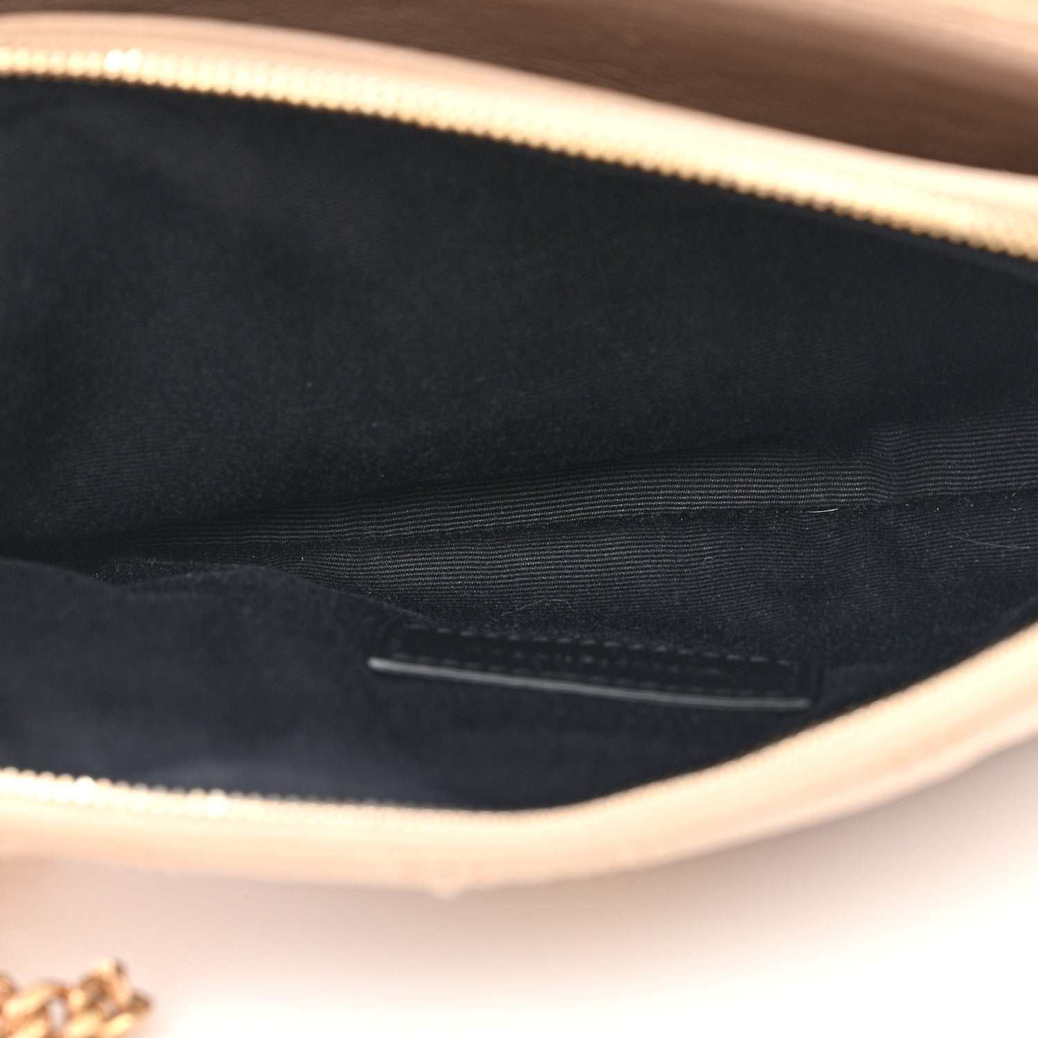 Saint Laurent SAINT LAURENT Grained Lambskin Quilted Mini Becky Double Zip Bag Natural Tan 7 of 14