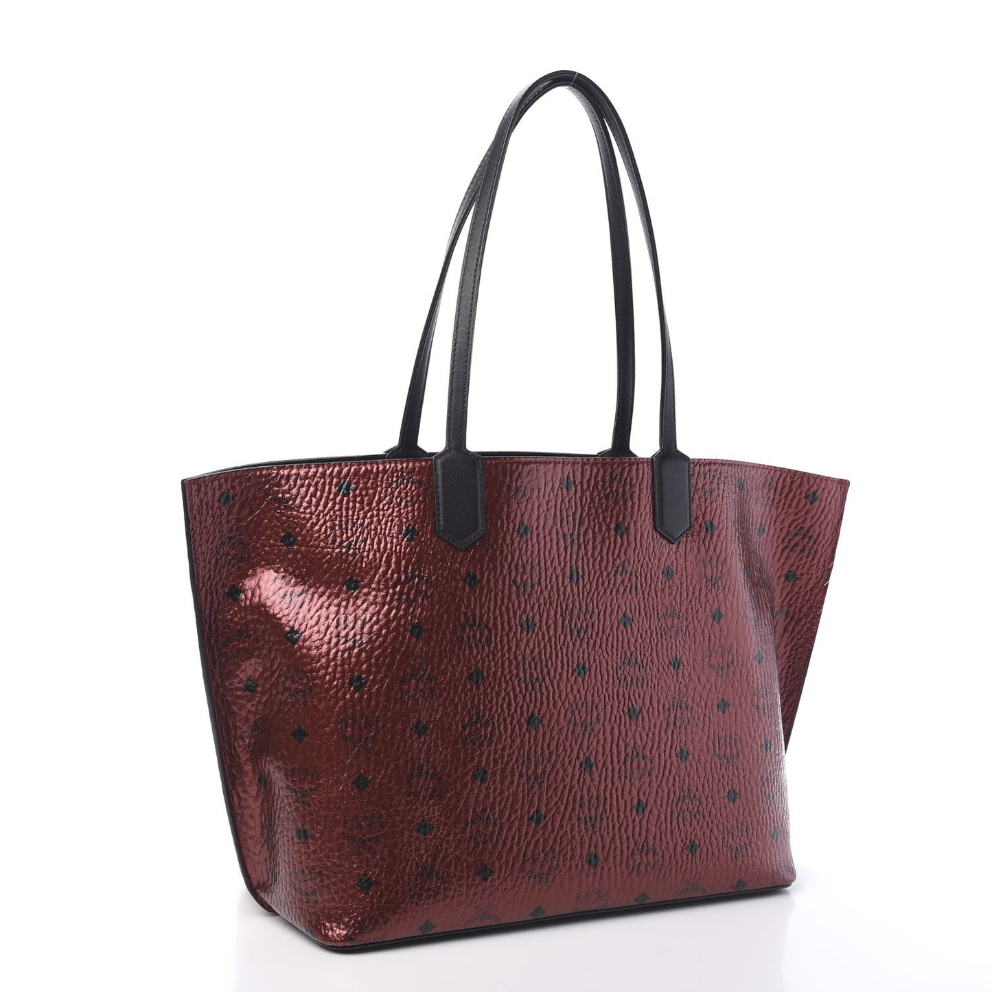 Metallic Visetos Shopper Tote Scooter Red
