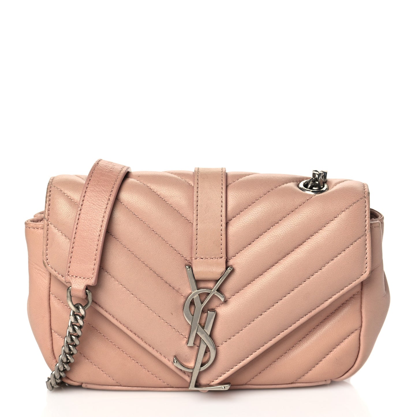 Sheepskin Matelasse Monogram Classic Baby Chain Bag Pale Pink