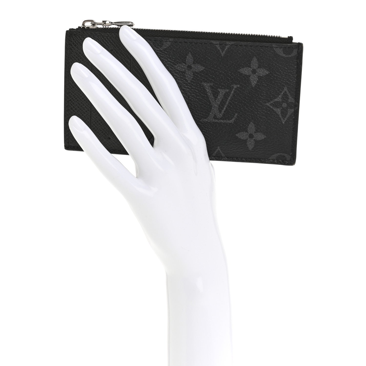Louis Vuitton Monogram Eclipse Taiga Coin Card Holder Black 2 of 10
