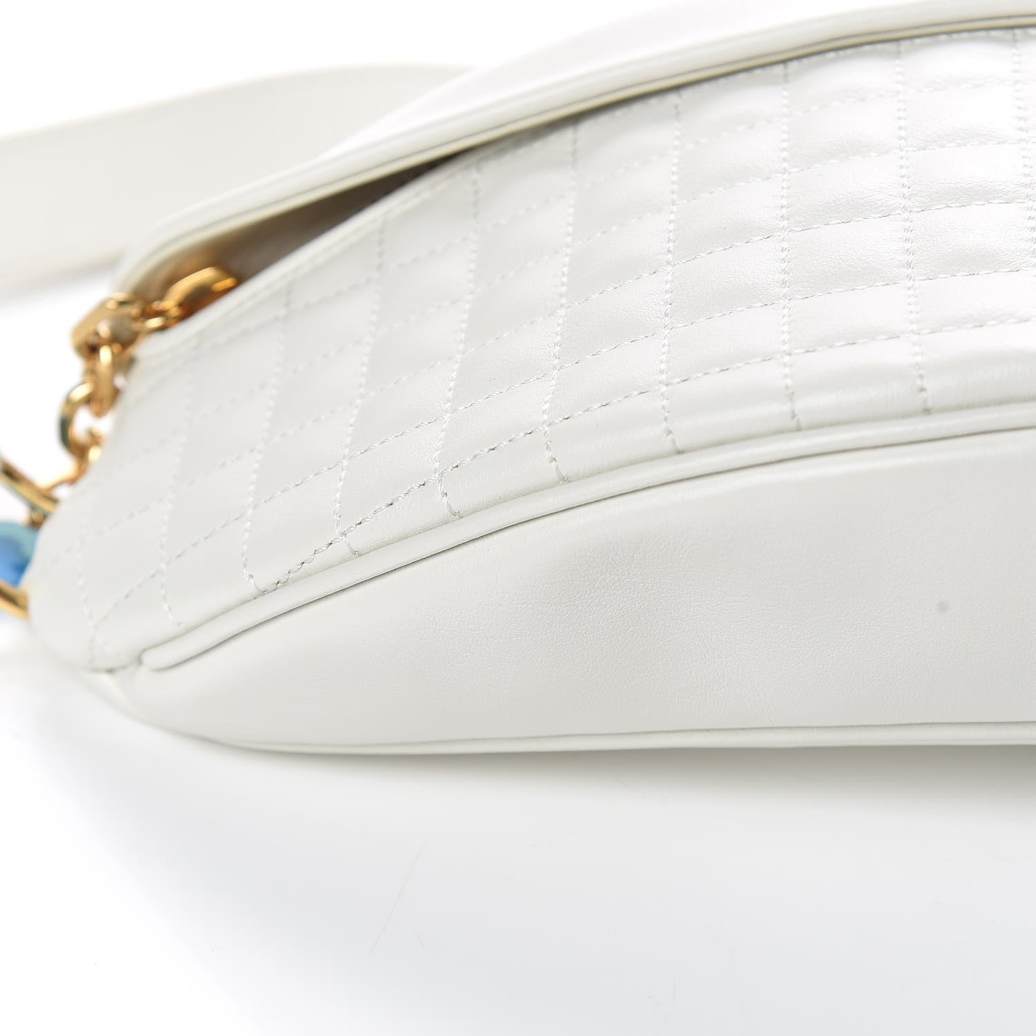 Celine Calfskin Quilted C Charm Belt Bag White 8 of 9