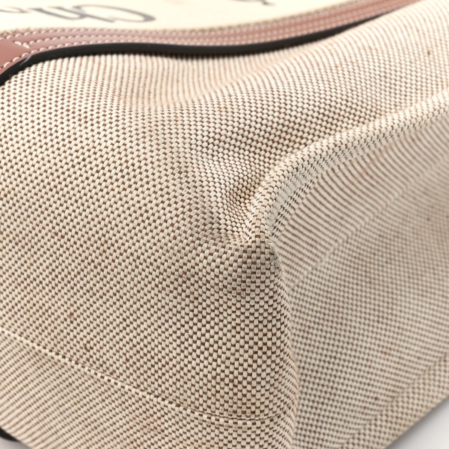 Chloe Cotton Calfskin Large Woody Ribbon Tote White Brown 14 of 15