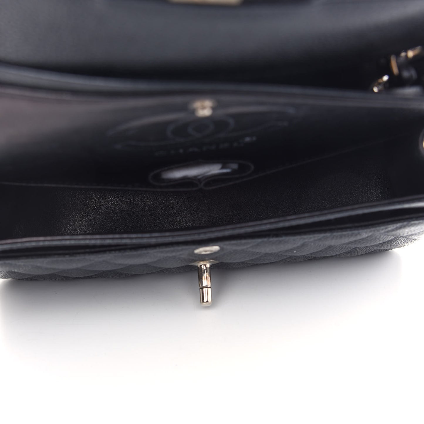 Caviar Quilted Small Double Flap Black